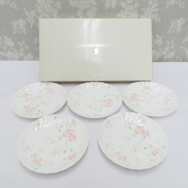 NIKKO ニッコー 食器 FINE BONE CHINA  取り皿 小皿 ケーキ皿 5枚セット 草...