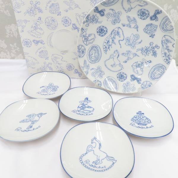 食器 Brooches ブローチズ パーティーセット 食器セット 6点セット 箱有 大皿 小皿 柄違...