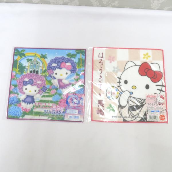 HELLO KITTY プチタオル 2枚セット 長崎限定 あじさいバージョン ビードロバージョン タ...