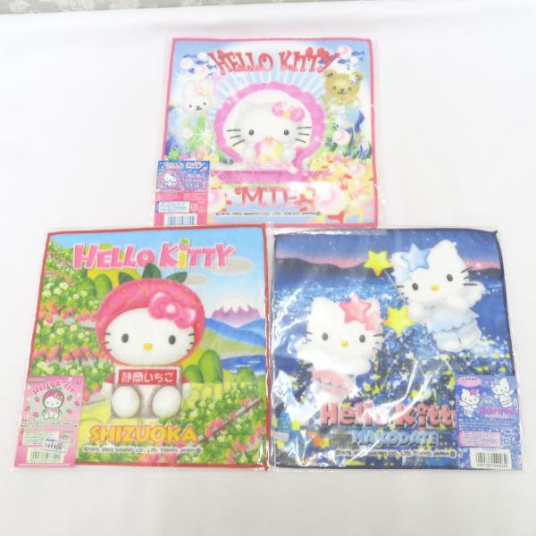 HELLO KITTY プチタオル 3枚セット 北海道限定 三重限定 静岡限定 タオルハンカチ 平成...