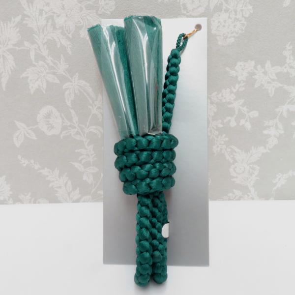 和小物 羽織紐 男性用 青緑系 丸組 手組紐 箱付き メンズ用 和装小物 レーヨン