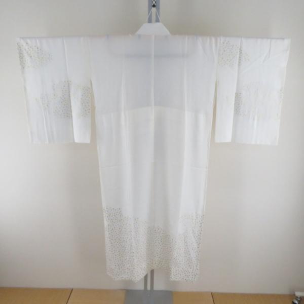 襦袢 礼装用 白色ｘ金色ｘ銀色 箔入り 小梅模様 正絹 地紋入り 半衿付き 広衿 長襦袢 仕立て上が...