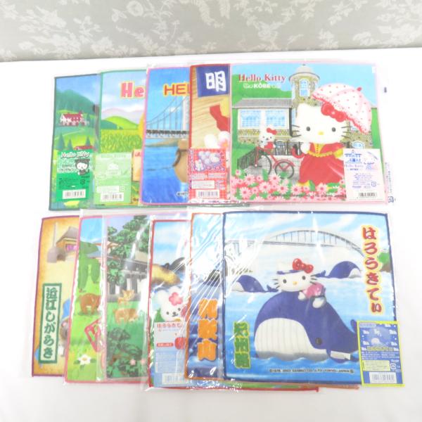 HELLO KITTY プチタオル 11枚セット ご当地キティ タオルハンカチ ミニタオル 近畿地方...