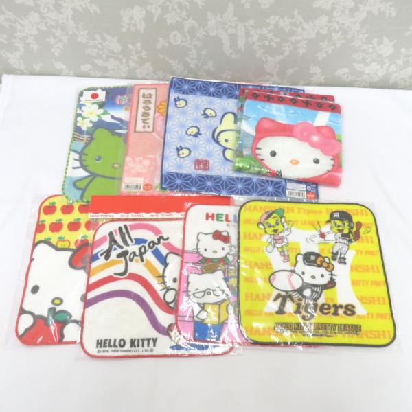 HELLO KITTY ミニタオル ガーゼタオル ハンドタオル 8枚セット ご当地キティ 平成レトロ...