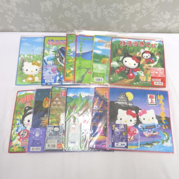 HELLO KITTY プチタオル 12枚セット ご当地キティ タオルハンカチ ミニタオル 中部地方...