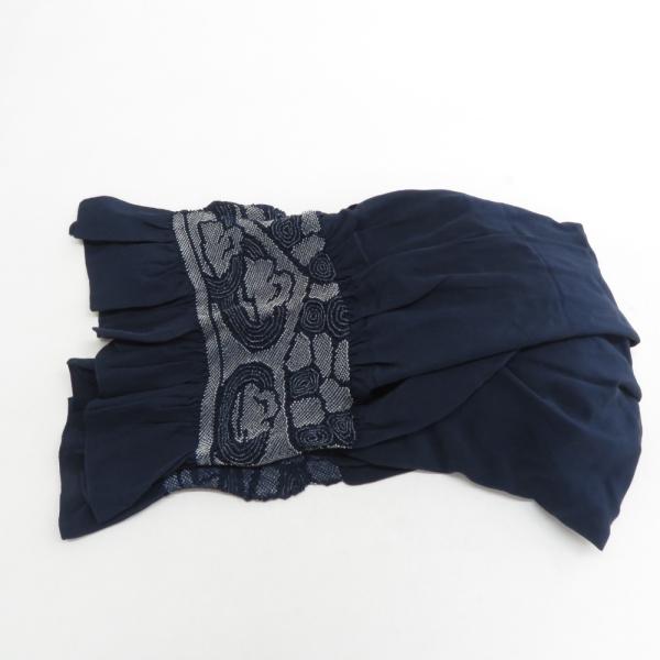 男帯 絞り 大人用 兵児帯 風景模様 正絹 紺色 男性用 カジュアル メンズ へこ帯 男物 鹿の子 ...