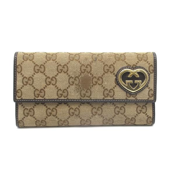 GUCCI グッチ ラブリーハート GGキャンバス レザー 長財布 ロングウォレット 251861 ...