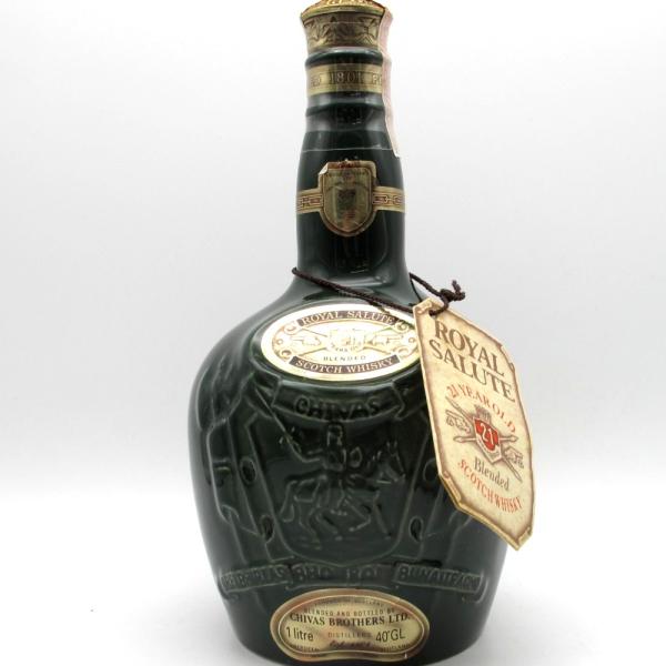 ROYAL SALUTE ロイヤルサルート21年 推定80年代 グリーンボトル 緑 陶器 1L 10...