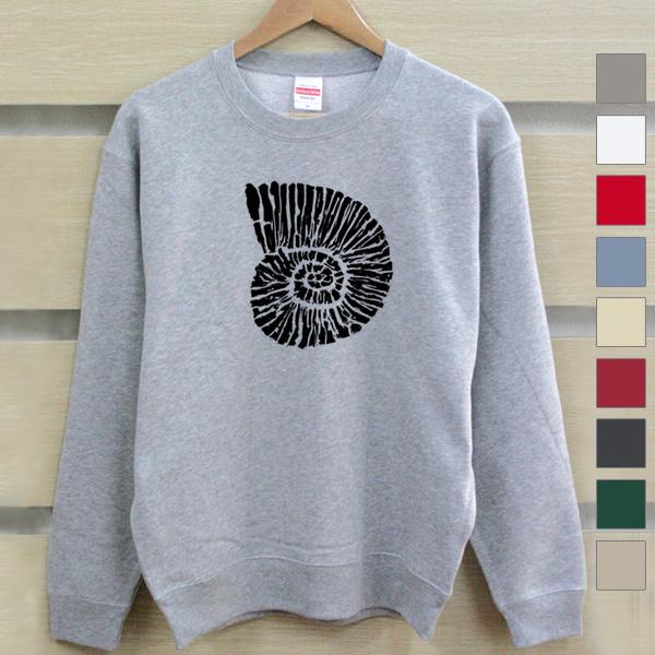 スウェット トレーナー レディース メンズ 裏毛 防寒 秋冬 長袖 おもしろ ウケねらい アンモナイ...