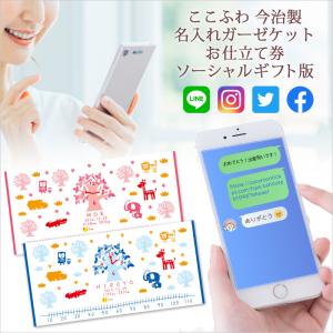 ●eギフト● メール納品 出産祝い 「ここふわ」 今治製 名入れ ガーゼケット 120cm×60cm やわらか無撚糸ガーゼ  男の子 女の子 赤ちゃん ベビー お仕立て券｜出産祝い名入れギフトのココロコ