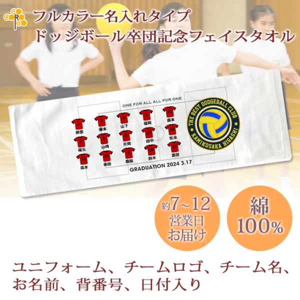 ドッジボール 卒団記念 【フルカラー名入れタイプ（背景は白）10枚以上購入で1枚3,980円＆12営...
