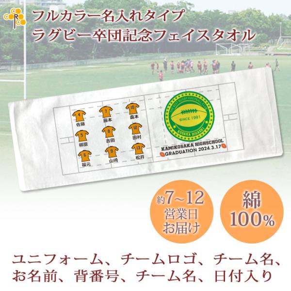 ラグビー 卒団記念 【フルカラー名入れタイプ（背景は白）10枚以上購入で1枚3,980円＆12営業日...