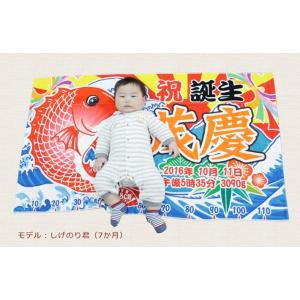 出産祝い 名入れ 大漁旗 鯛&富士山 バスタオ...の詳細画像1