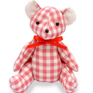 簡単ぬいぐるみ　おすわりベア赤チェック他