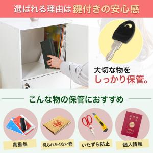 収納ボックス 2個セット 収納棚 鍵付き 扉付...の詳細画像5