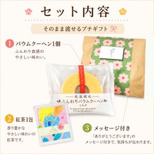 プチギフト 500円 退職 花咲くバウムセット...の詳細画像3