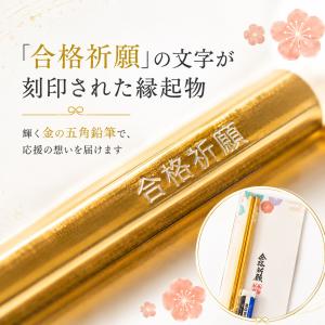 プチギフト 金の合格祈願えんぴつセット(消しゴ...の詳細画像1