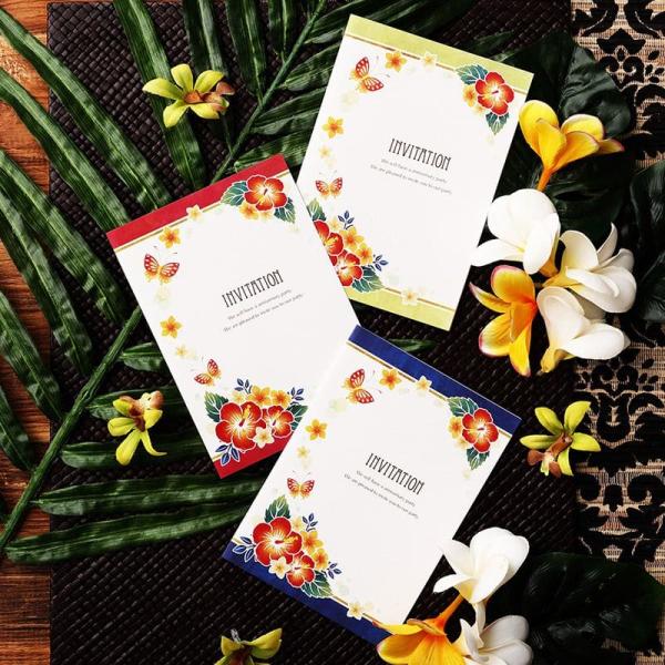 結婚式 招待状 【手作りキット】 沖縄かりゆし 10名用 招待状 10冊入り 10名様分  結婚式招...