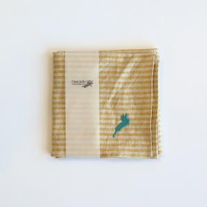 近江の麻 ラミーはんかち（青ストライプ）【近江上布伝統産業会館