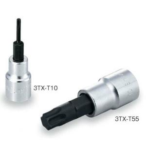 TONE(トネ):トルクスソケット(強力タイプ) 3TX-T55 ●差込角9.5mm(3/8inch) ●T型トルクス ●T55 ● TQSKSB｜cocoterrace