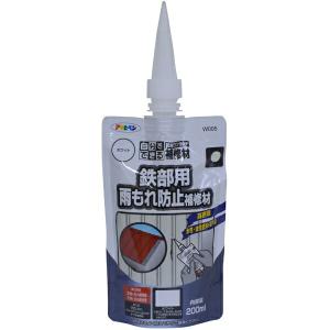 アサヒペン:ワンタッチ 鉄部用雨もれ防止補修材 200ml W005ホワイト 4970925310897 補修材 ワンタッチ鉄部用 ホワイト｜cocoterrace