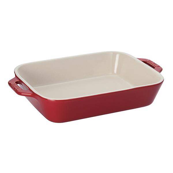 STAUB（ストウブ） セラミック レクタンギュラーディッシュ 27cm×20cm チェリー 405...