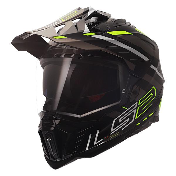 (あすつく) LS2 HELMETS:EXPLORER PLUS F ブラックイエローチタニウム L...
