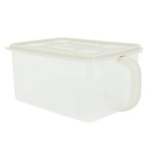 サンコープラスチック:整理ストッカー 小 ベージュ 051578 保存ケース 取手付き 食料保存 蓋付き フタ 収納 051578