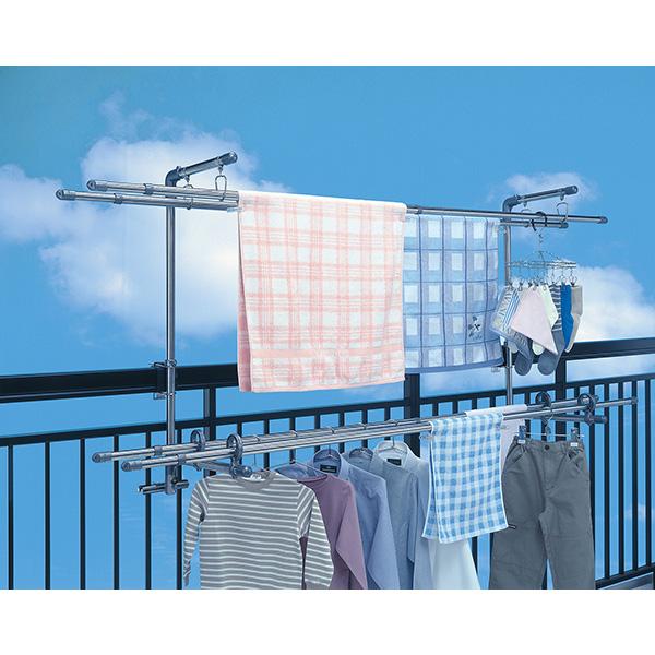 (あすつく) 積水樹脂:ステンレスベランダものほし台 DB-502 手すり 格子 物干し 屋外 洗濯...