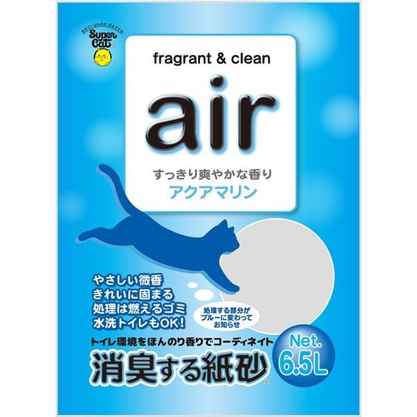 スーパーキャット:air消臭する紙砂 アクアマリン 6.5L 4973640001958 猫 砂 猫...