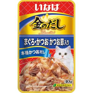 いなばペットフード:いなば 金のだしパウチ まぐろ・かつお かつお節入り 40g 4901133811616