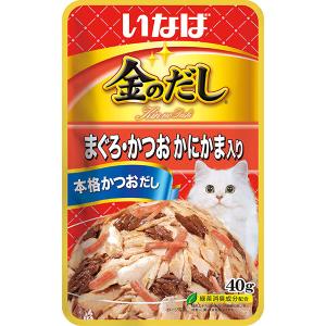 いなばペットフード いなば 金のだしパウチ まぐろ・かつお かにかま入り 40g 4901133811654