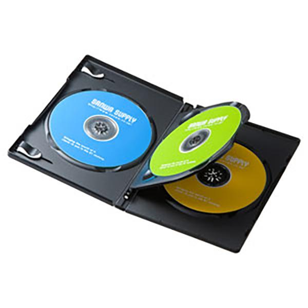 サンワサプライ:DVDトールケース（3枚収納・10枚セット・ブラック） DVD-TN3-10BKN