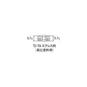 アネスト岩田:高圧塗料用継手 G1/4×G1/4 中間 TJ-15 エアホース用ジョイント・エア用ク...