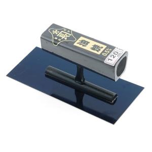 金長:角鏝 油焼 0.5黒塗角柄 120MM リベットレス 大工道具 左官鏝 120MM リベットレス