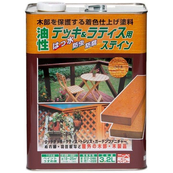 ニッペホームプロダクツ:油性デッキ&amp;ラティス けやき 3.2L 4976124525285(地域制限...