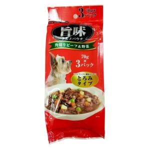 ペットプロジャパン:ペットプロ 旨味グルメパウチ 角切ビーフ&野菜 70g 4959058026813 犬 フード ウェット パウチ