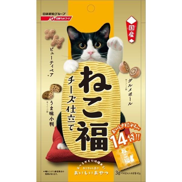 日清ペットフード:ねこ福 チーズ仕立て 42g (3g×14袋) 猫 おやつ トッピング ふりかけ ...