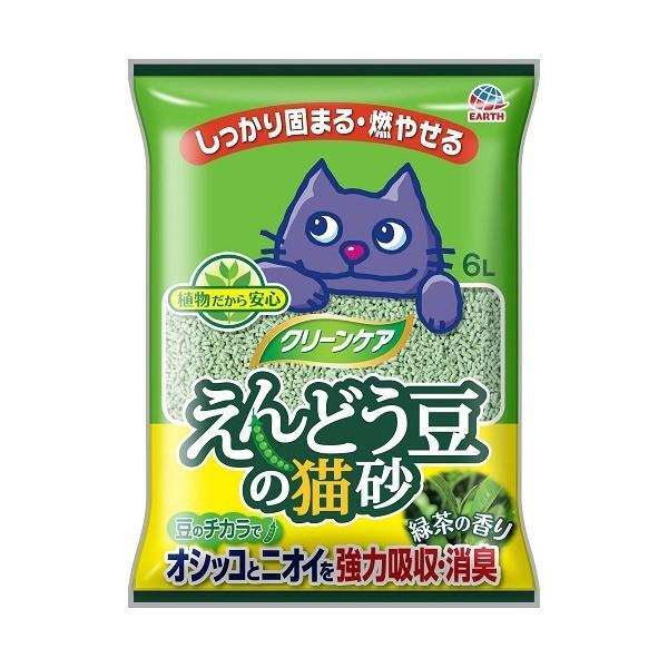 アース・ペット:クリーンケア えんどう豆の猫砂 緑茶の香り 6L 4994527898607 猫 ト...