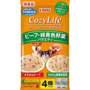 いなばペットフード:いなば CozyLife ビーフ 緑黄色野菜バラエティ 70g×4袋 4901133361630 匂いをおさえて爽快生活