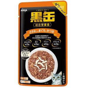 アイシア 黒缶パウチ ささみ入りまぐろとかつお 70g BP-57