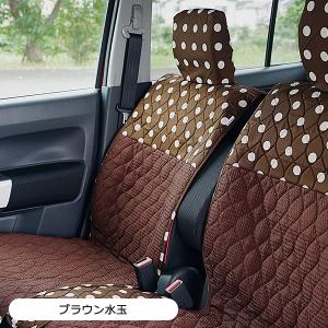 ＜アウトレット価格でお得！在庫限り＞【前座席用キルティングシートカバー・2枚セット】ブラウン水玉柄（72817）｜cocotorico