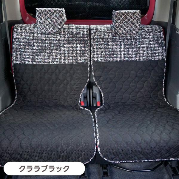【後部座席用シートカバー（軽自動車用）】 洗える かわいい おしゃれ 日本製 / クララ柄