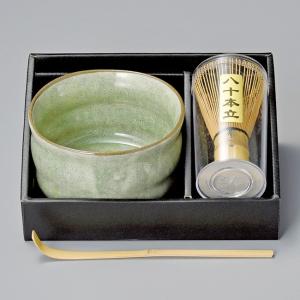 和食器 かいらぎ緑釉抹茶セット 抹茶碗  おうち 鉢 茶道
