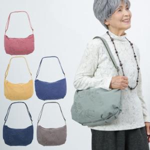 シニアファッション 80代 70代  レディース 高齢者 おばあちゃん 母の日 プレゼント ピーチスキン風 花刺しゅう ショルダーバッグ 鞄 かばん