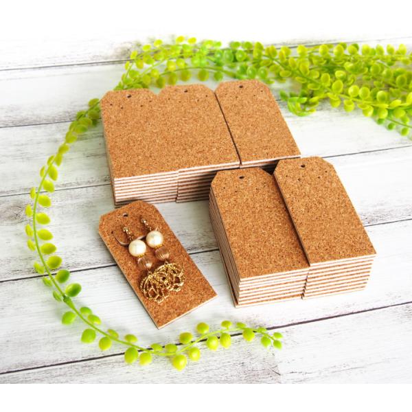 ピアス・イヤリング用台紙 大 コルク 50枚