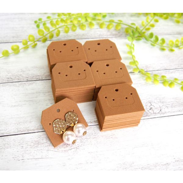 ピアス・イヤリング用台紙 小 キャメル 50枚