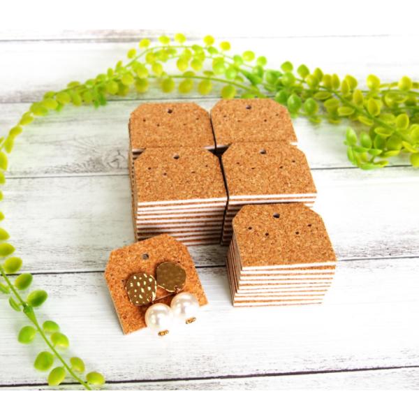 ピアス・イヤリング用台紙 小 コルク 50枚