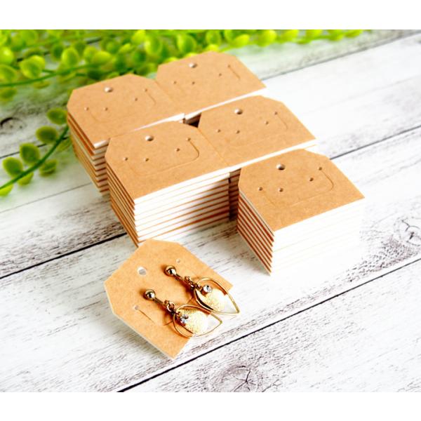 ピアス・イヤリング用台紙 小 クラフト白 50枚