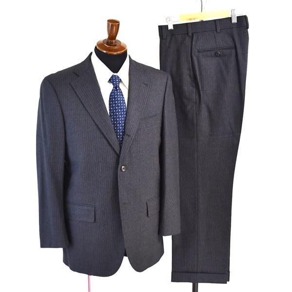 Jプレス J.PRESS 3つボタン 段返り シングル スーツ YA5 / M ダークグレー ストラ...